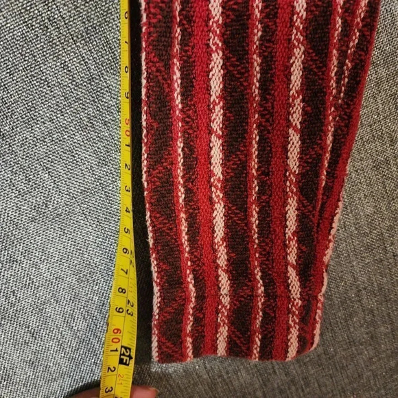 IRO Paris Red/Black/White Zip Pockets Striped Inland Tweed Blazer Jacket Size 32 - Picture 9 of 9